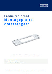 Montageplatta dörrstängare Produktdatablad SV