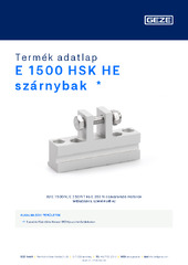 E 1500 HSK HE szárnybak  * Termék adatlap HU