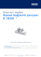 Kanat bağlantı parçası E 1500  * Ürün veri sayfası TR