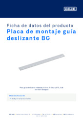 Placa de montaje guía deslizante BG Ficha de datos del producto ES