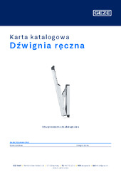 Dźwignia ręczna Karta katalogowa PL