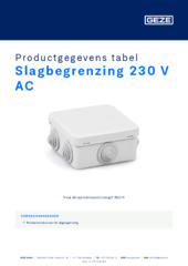 Slagbegrenzing 230 V AC Productgegevens tabel NL