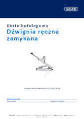 Dźwignia ręczna zamykana Karta katalogowa PL