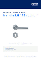 Handle LH 113 round  * Product data sheet EN