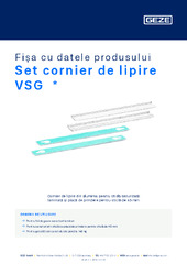 Set cornier de lipire VSG  * Fișa cu datele produsului RO