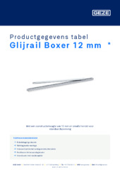 Glijrail Boxer 12 mm  * Productgegevens tabel NL