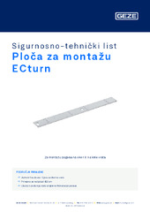 Ploča za montažu ECturn Sigurnosno-tehnički list HR