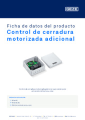 Control de cerradura motorizada adicional Ficha de datos del producto ES
