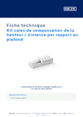 Kit cales de compensation de la hauteur / distance par rapport au plafond Fiche technique FR