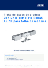 Conjunto completo Rollan 40 NT para folha de madeira Ficha de dados de produto PT