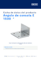 Ángulo de consola E 1500  * Ficha de datos del producto ES