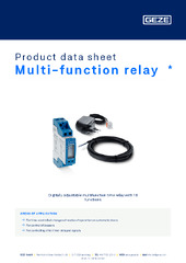 Multi-function relay  * Product data sheet EN