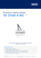 TS 2100 V BC  * Product data sheet EN