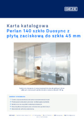 Perlan 140 szkło Duosync z płytą zaciskową do szkła 45 mm Karta katalogowa PL