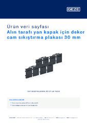 Alın tarafı yan kapak için dekor cam sıkıştırma plakası 30 mm Ürün veri sayfası TR