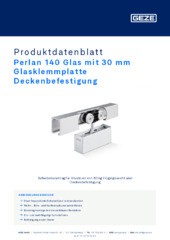 Perlan 140 Glas mit 30 mm Glasklemmplatte Deckenbefestigung Produktdatenblatt DE