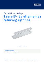 Szerelő- és ellenlemez teliüveg ajtóhoz Termék adatlap HU