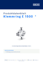 Klemmring E 1500  * Produktdatenblatt DE