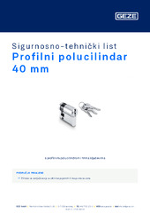 Profilni polucilindar 40 mm Sigurnosno-tehnički list HR