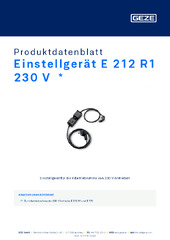 Einstellgerät E 212 R1 230 V  * Produktdatenblatt DE