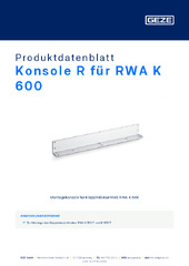 Konsole R für RWA K 600 Produktdatenblatt DE
