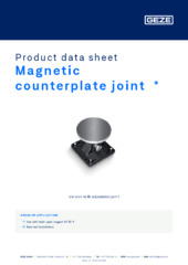 Magnetic counterplate joint  * Product data sheet EN