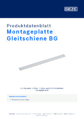 Montageplatte Gleitschiene BG Produktdatenblatt DE