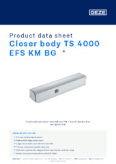 Closer body TS 4000 EFS KM BG  * Product data sheet EN