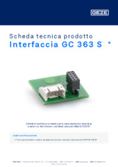 Interfaccia GC 363 S  * Scheda tecnica prodotto IT