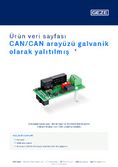 CAN/CAN arayüzü galvanik olarak yalıtılmış  * Ürün veri sayfası TR