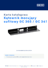 Kątownik mocujący sufitowy GC 365 / GC 341 Karta katalogowa PL