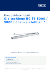 Gleitschiene BG TS 5000 / 3000 höhenverstellbar  * Produktdatenblatt DE