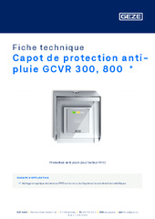 Capot de protection anti-pluie GCVR 300, 800  * Fiche technique FR