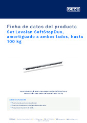 Set Levolan SoftStopDuo, amortiguado a ambos lados, hasta 100 kg Ficha de datos del producto ES