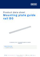 Mounting plate guide rail BG Product data sheet EN