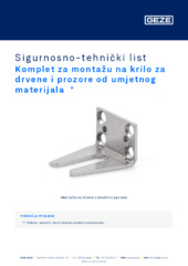 Komplet za montažu na krilo za drvene i prozore od umjetnog materijala  * Sigurnosno-tehnički list HR