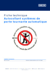 Autocollant systèmes de porte tournante automatique Fiche technique FR