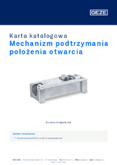 Mechanizm podtrzymania położenia otwarcia Karta katalogowa PL