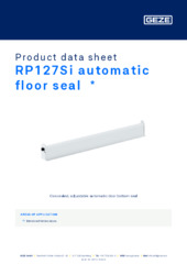 RP127Si automatic floor seal  * Product data sheet EN