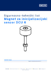 Magnet za inicijalizacijski senzor DCU 6 Sigurnosno-tehnički list HR