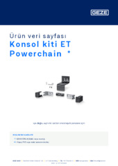 Konsol kiti ET Powerchain  * Ürün veri sayfası TR