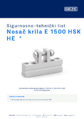 Nosač krila E 1500 HSK HE  * Sigurnosno-tehnički list HR