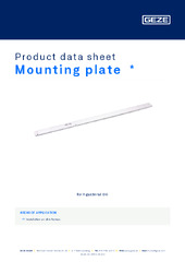 Mounting plate  * Product data sheet EN