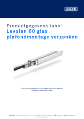Levolan 60 glas plafondmontage verzonken Productgegevens tabel NL