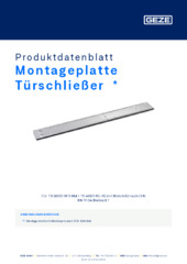 Montageplatte Türschließer  * Produktdatenblatt DE