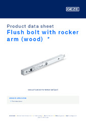 Flush bolt with rocker arm (wood)  * Product data sheet EN