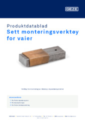 Sett monteringsverktøy for vaier Produktdatablad NB