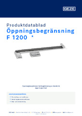 Öppningsbegränsning F 1200  * Produktdatablad SV