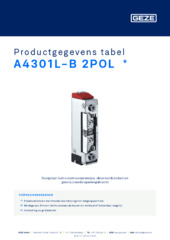 A4301L-B 2POL  * Productgegevens tabel NL