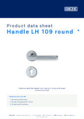 Handle LH 109 round  * Product data sheet EN